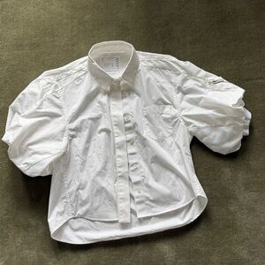 Sacai White Puff Sleeve Button Down Shirt